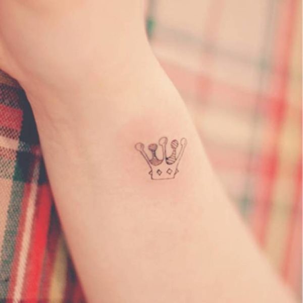 Fantastic Crown Tattoo Design On Wrist