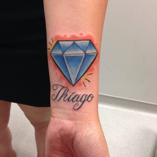 Fantastic Diamond Tattoo On Wrist