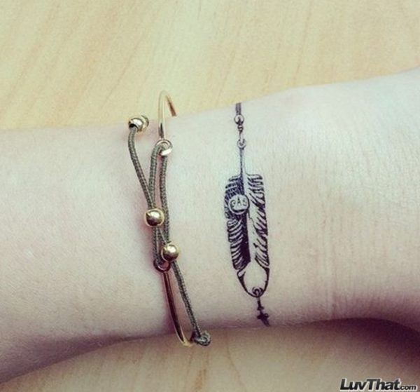 Feather Wrist Tattoo