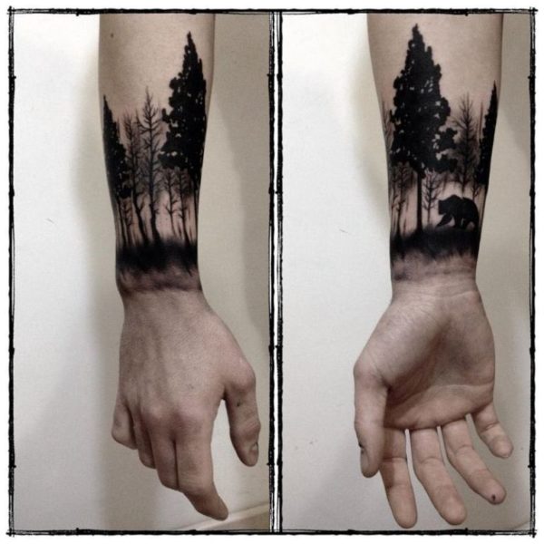 Field Sceneario Tattoo On Wrist