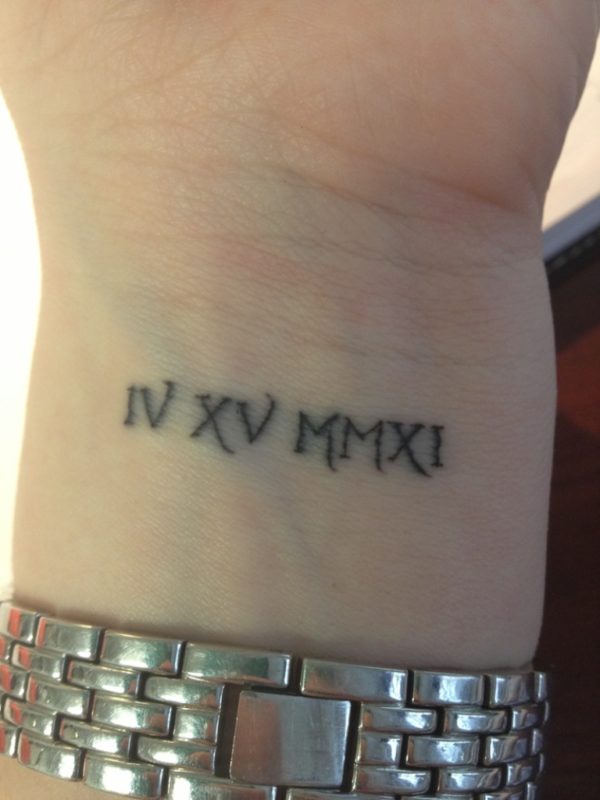 Fine Roman Numbers Tattoo