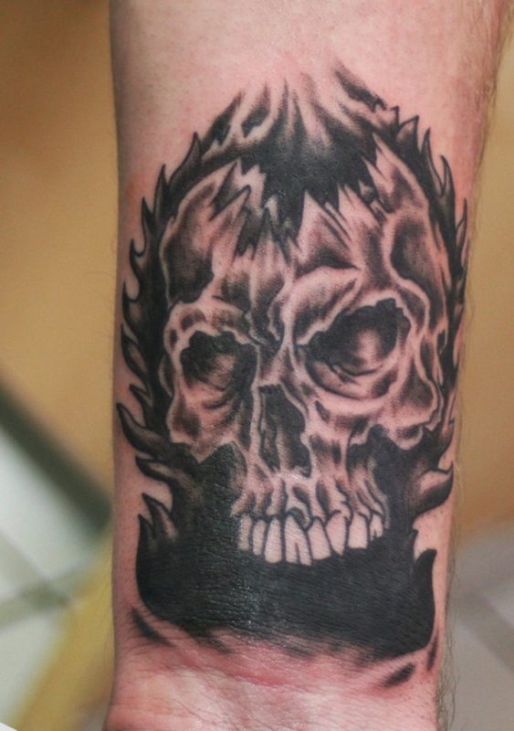 Skull Tattoo On Wrist