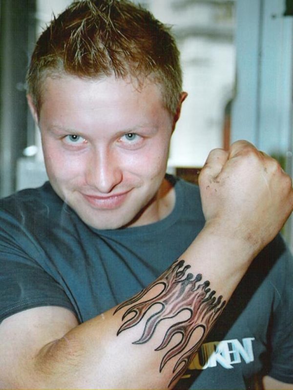 Flames Wrist Band Tattoo Design