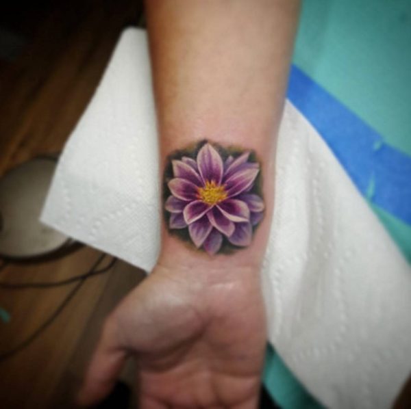 Floral Flower Tattoo On  Wrist
