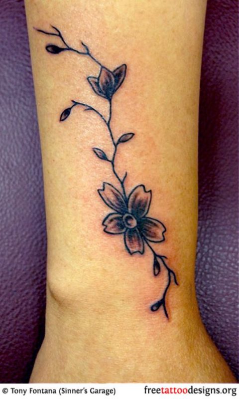 Flower Tattoo Design On Wrist