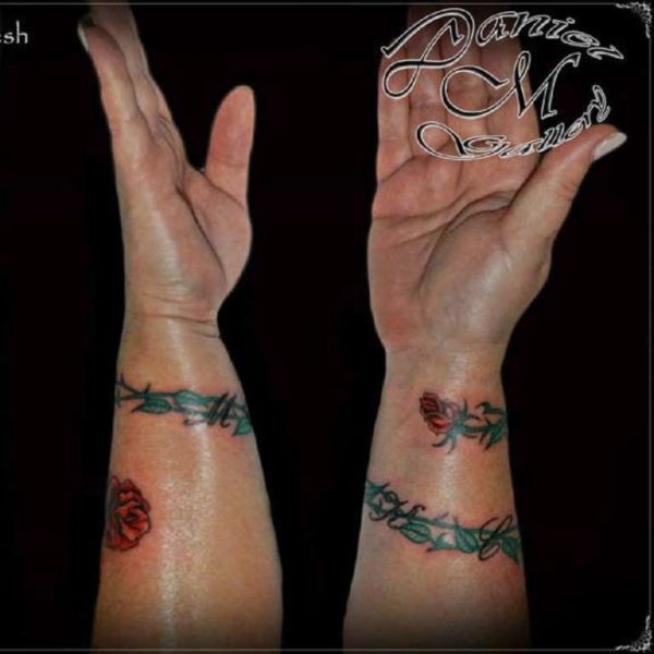 Flower Vine Band Tattoo