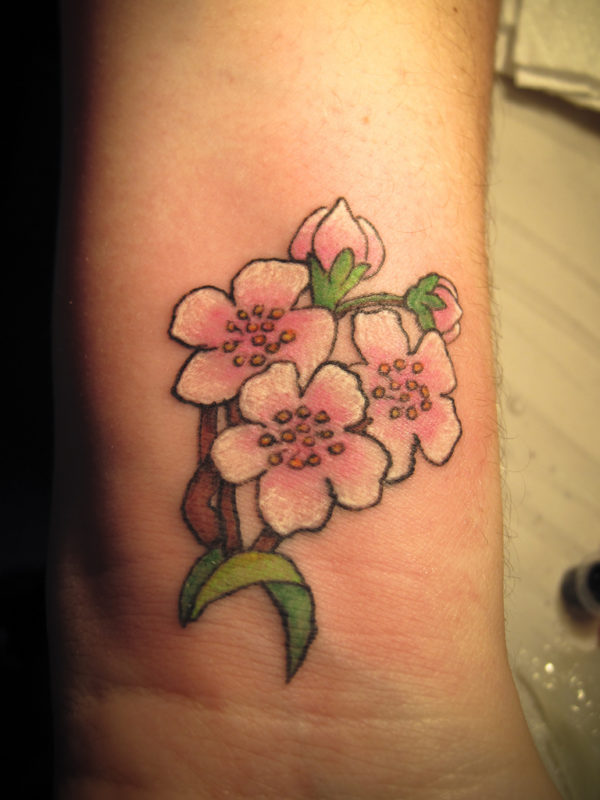 Flower Wrist Anchor Tattoo Design
