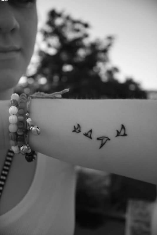 Flying Birds Tattoo On Wrist