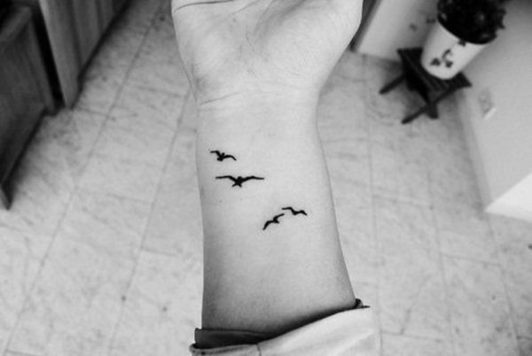 Flying Birds Wrist Tattoo