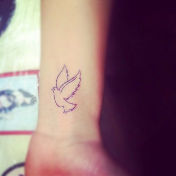 Flying  Dove Tattoo On Wrist