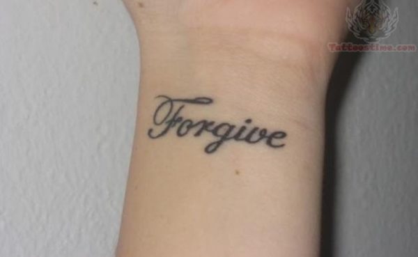 Forgive Lettering Tattoo