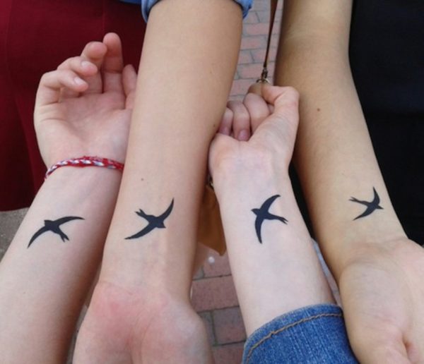 Friendship Birds Tattoos On Wrist