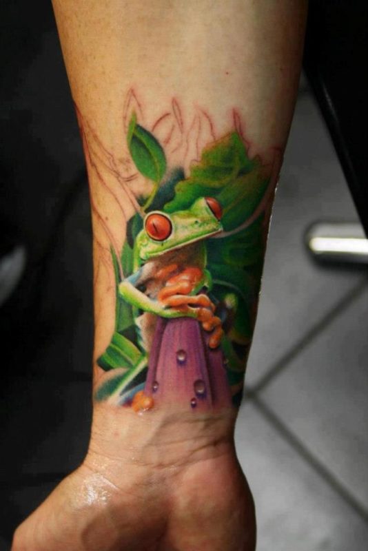 Frog Tattoo On Wrist