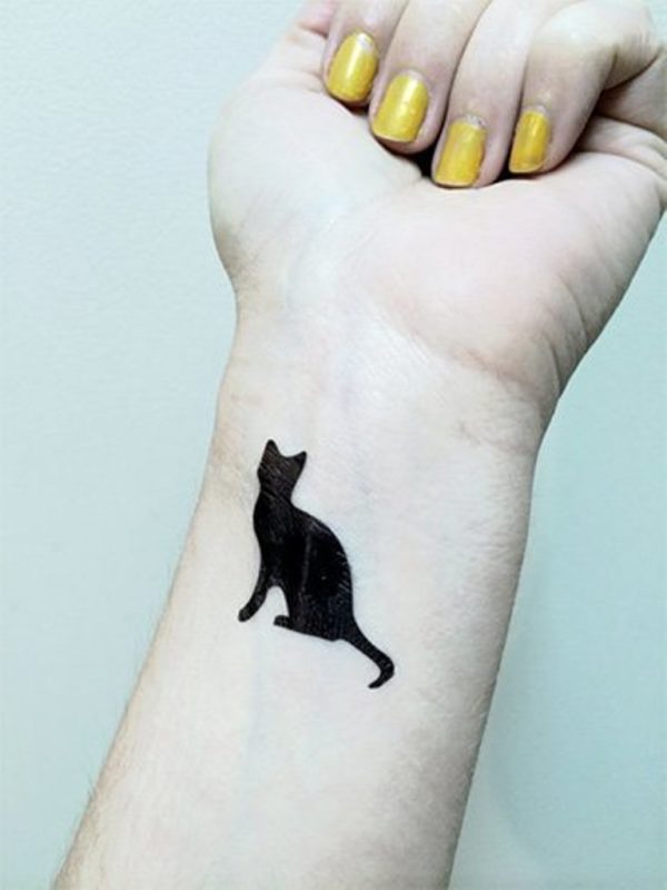 Full Black  Cat Tattoo