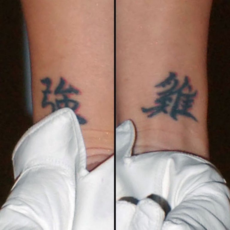 Funky Chinese Word Tattoo On Wrist