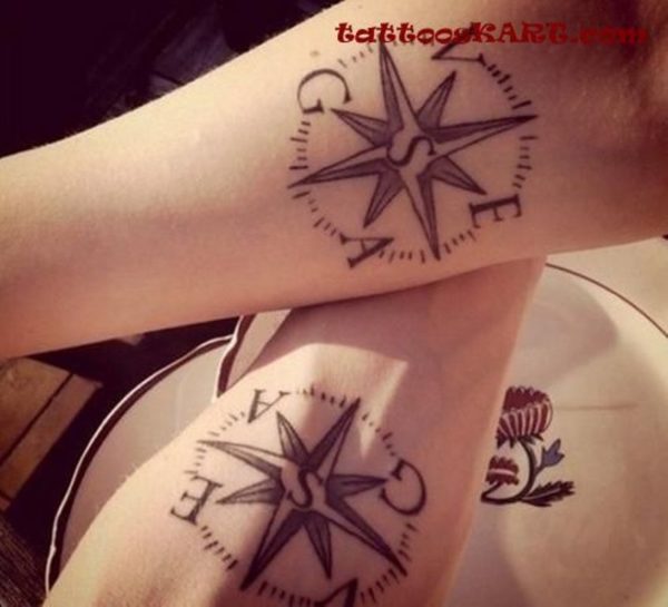 Funky Compass Tattoo