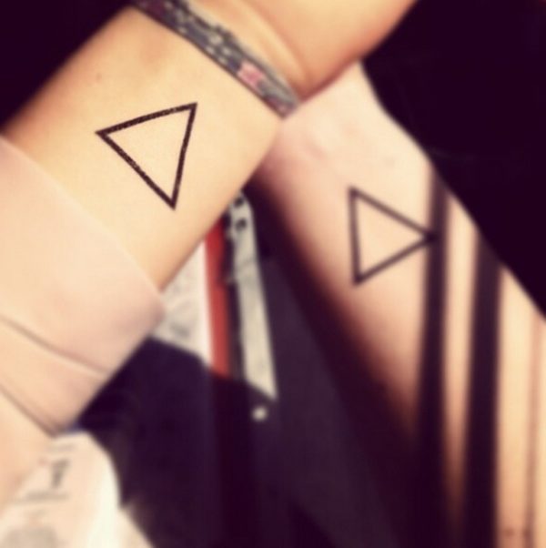 Geometric Triangle Wrist Tattoo