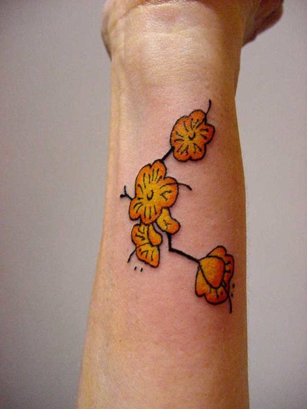 Glorious Wrist Flower Tattoo