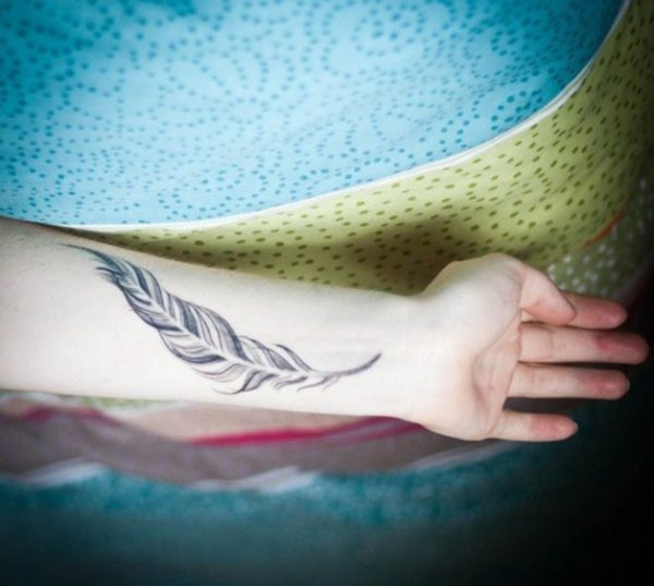 Graceful Feather Tattoo
