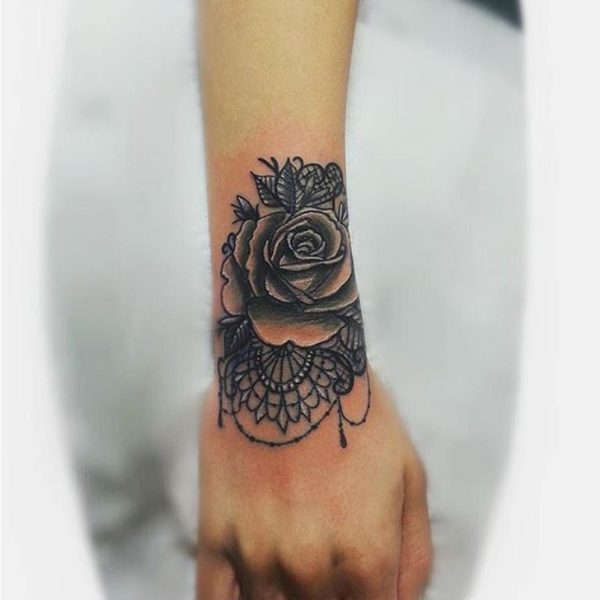 Graceful Mandala Flower Tattoo On Wrist