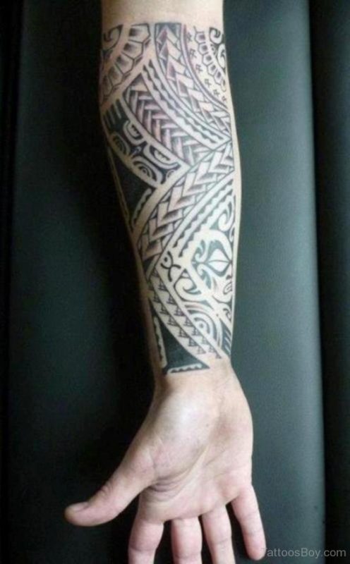 Graceful Tribal Tattoo Design On Wrist