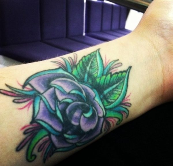 Green Flower Tattoo  Covered Wrist