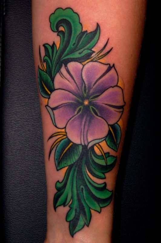  Purple Flower Tattoo