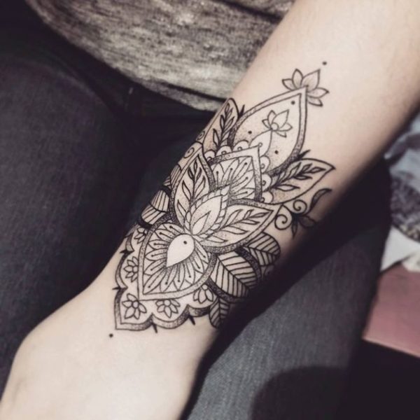 Grey Ink Mandala Tattoo