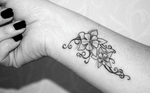 Grey Flower Tattoo