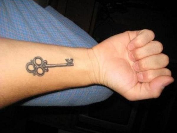 Grey Ink Key Tattoo
