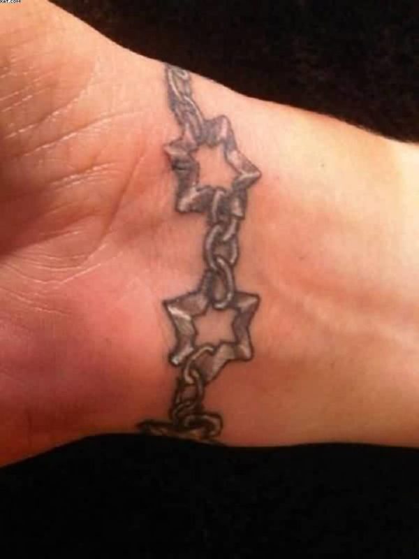 Grey Ink Stars Tattoo