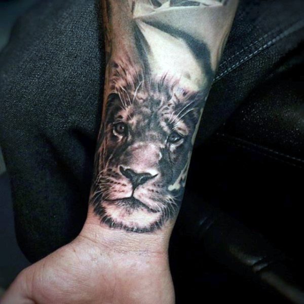 Grey Lion Tattoo