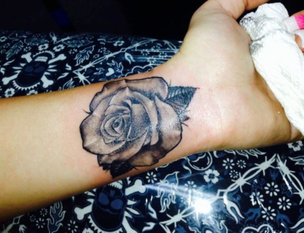 Grey Rose Tattoo