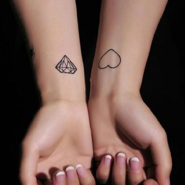 Heart And  Diamond Tattoo