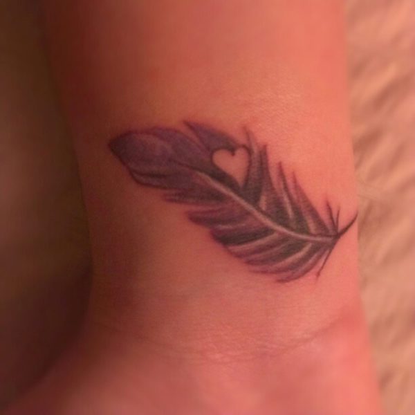 Heart And Feather Tattoo