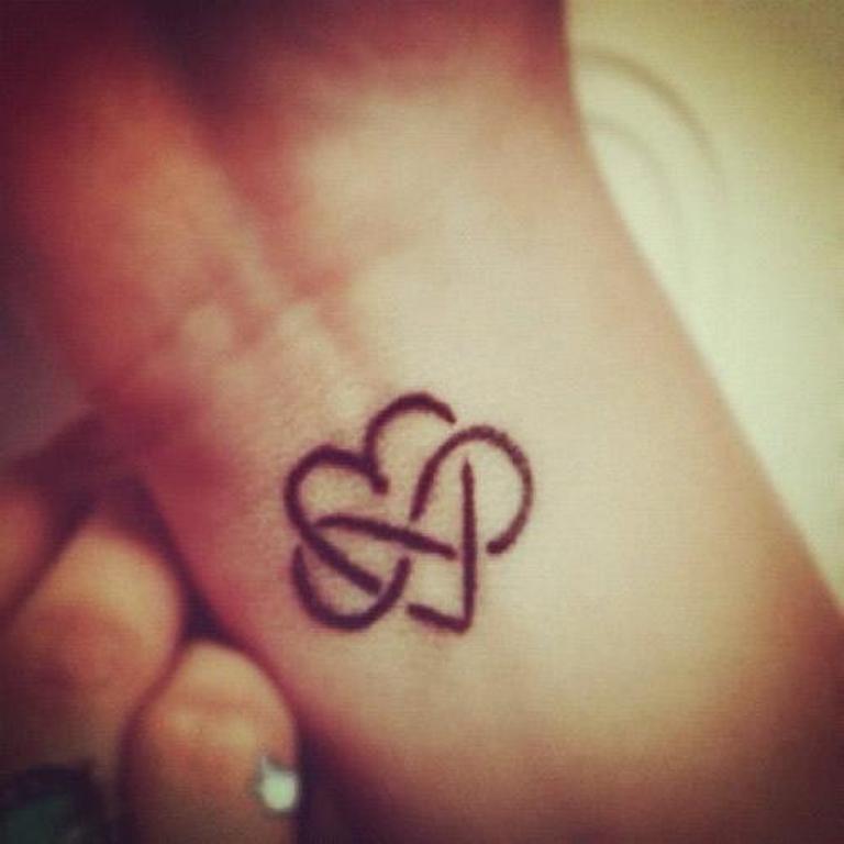 Heart And Infinity Tattoo On Wrist