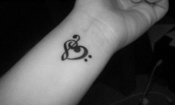 Heart Music Symbolic Tattoo