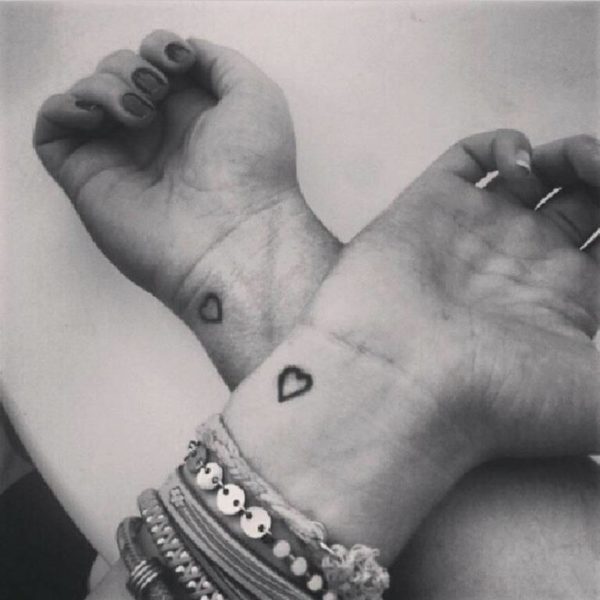 Heart Tattoo On Both Wrist