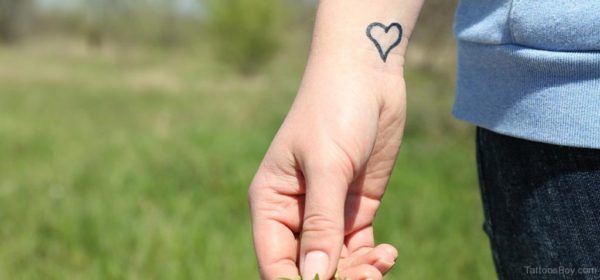 Heart Wrist Outline Tattoo