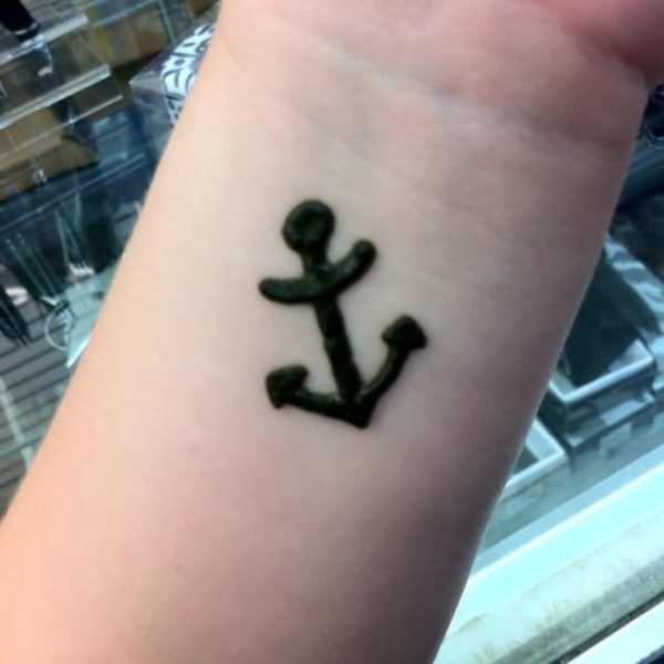 Henna Black Anchor Tattoo