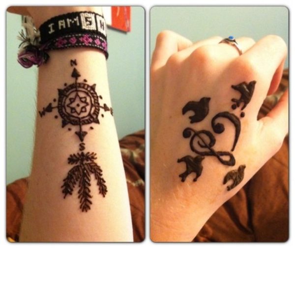 Henna Compass Tattoo