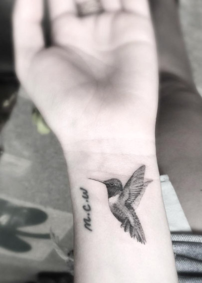 Hummingbird Tattoo Design On Wrist