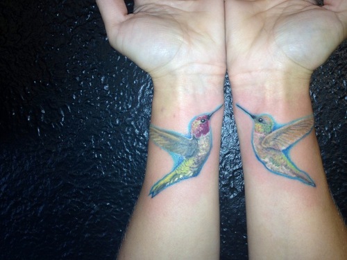 Hummingbird Tattoo On Wrists