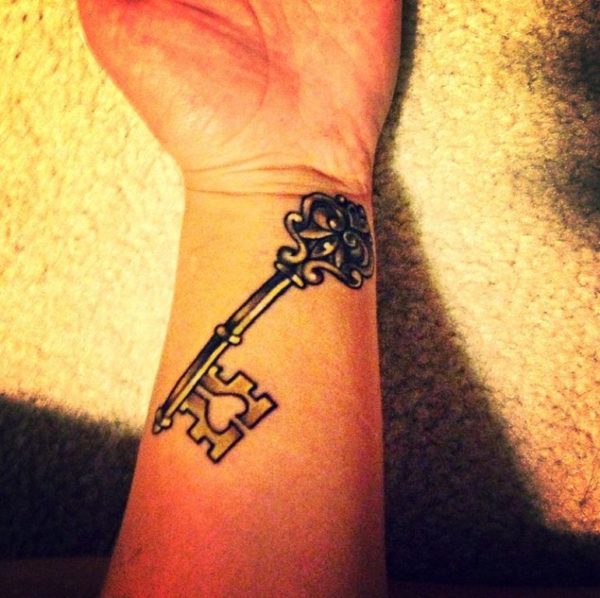 Impressive Key Tattoo On Wrist