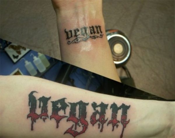 Impressive Vegan Tattoo On Wrist