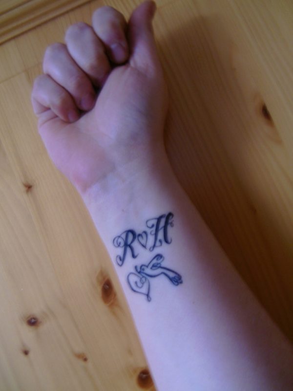 Initials Wrist Tattoo