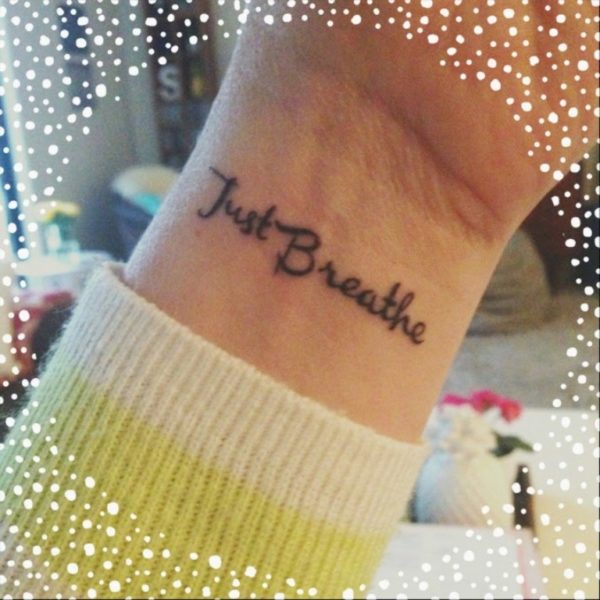 Just Breathe Wrist Tattoo