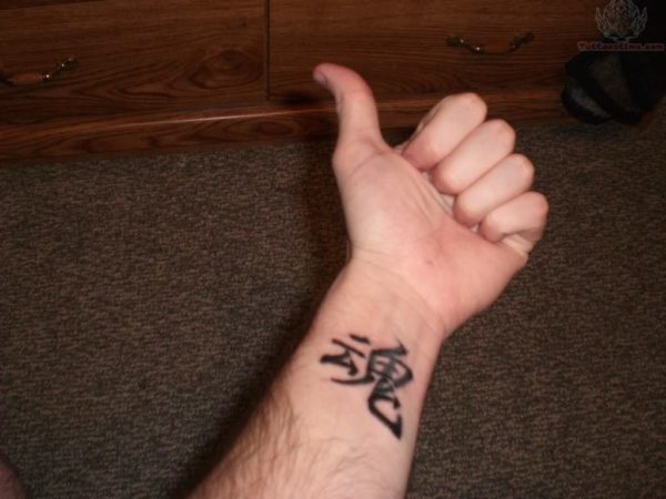 Kanji Tattoo On Wrist