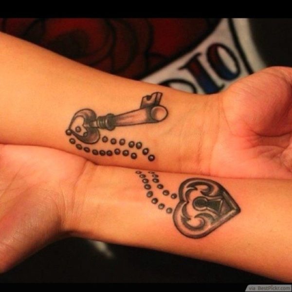 Key And Lock Tattoo On Wrists