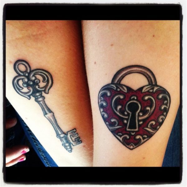 Key And Lock Wrist Tattoo